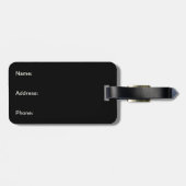 Étiquette À Bagage Portrait de chat noir (Dos horizontal)