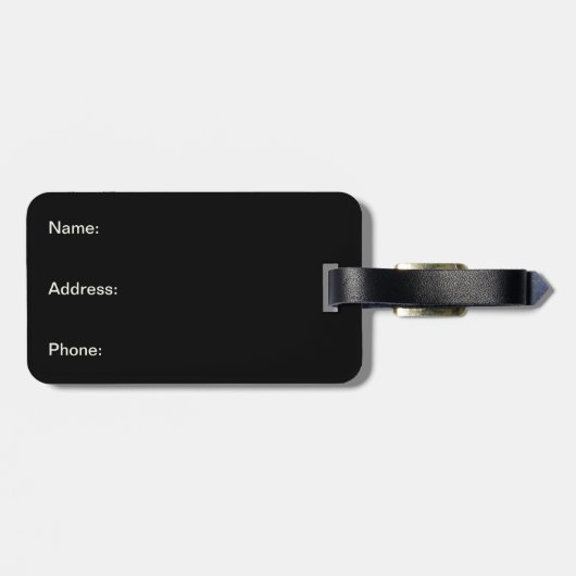 Étiquette À Bagage Portrait de chat noir (Dos horizontal)