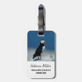 Étiquette À Bagage Portrait d'un Puffin de l'Atlantique (Dos Vertical)