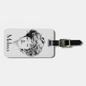 Étiquette À Bagage Portrait d'une fille de Gibson, 1900 (Devant horizontal)