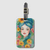 Étiquette À Bagage Portrait Floral Daydream (Devant Vertical)