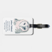 Étiquette À Bagage Portrait funky Owl (Dos horizontal)