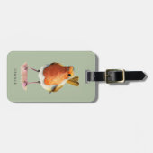 Étiquette À Bagage Portrait mignon | d'aquarelle d'oiseau de Robin (Devant horizontal)