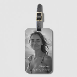 Étiquette À Bagage Portrait personnalisé d'elle – Cadeau photo simple