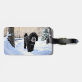 Étiquette À Bagage Portugais Water Dog Laisser neiger Noël (Dos horizontal)