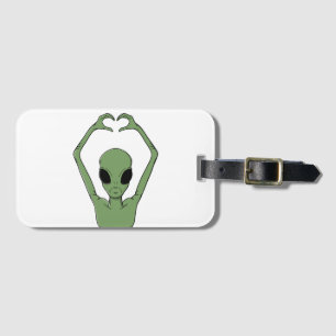 Étiquette À Bagage Pose du cœur extraterrestre