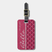 Étiquette À Bagage Posh Red Violet & Silver Bling (Devant Vertical)