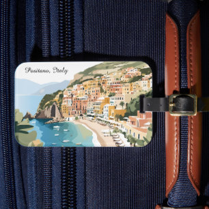 Étiquette À Bagage Positano vintage Italie Côte amalfitaine Art de v