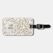 Étiquette À Bagage Poster de animal beige monogramme (Devant horizontal)