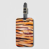 Étiquette À Bagage Poster de animal de tigre noir orange (Devant Vertical)