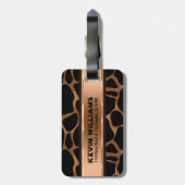 Étiquette À Bagage Poster de animal Léopard Abstrait moderne en cuivr (Dos Vertical)