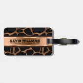 Étiquette À Bagage Poster de animal Léopard Abstrait moderne en cuivr (Dos horizontal)