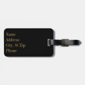 Étiquette À Bagage Poster de animal léopard d'or et rouge | Monogramm (Dos horizontal)