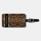 Étiquette À Bagage Poster de animal léopard | Texte do-it-yourself (Devant horizontal)