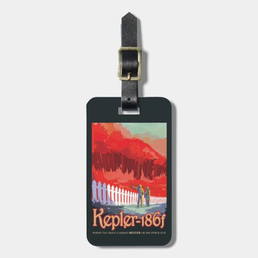 Étiquette À Bagage Poster De L'Espace Rétro De Kepler-186f. (Devant Vertical)