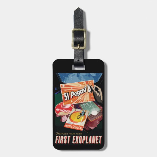 Étiquette À Bagage Poster de l'espace rétro - Exoplanet Discovery 51  (Devant Vertical)