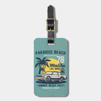 Étiquette À Bagage Poster de voiture classique Retro Paradise Beach P