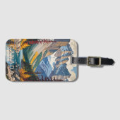 Étiquette À Bagage Poster de voyage du Canada texte personnalisé (Devant Horizontal)