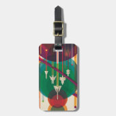 Étiquette À Bagage Poster de Voyage Espace Rétro - Système Solaire Gr (Devant Vertical)