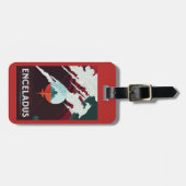 Étiquette À Bagage Poster Espace Rétro Mission Cassini À Saturne (Devant horizontal)