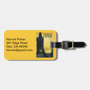 Étiquette À Bagage Poster vintage Prague (Praha) Fine Vintage voyage