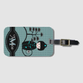 Étiquette À Bagage Pot Polka japonais personnalisé (Devant Horizontal)