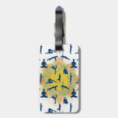 Étiquette À Bagage Pots De Yoga Avec Dessin De Fleur De Lotus (Dos Vertical)