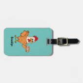 Étiquette À Bagage Poulet avec oeufs sur plaque de dessin animé (Devant horizontal)