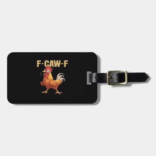 Étiquette À Bagage Poulet F-Caw-F Classique Drôle Rétro (Devant horizontal)