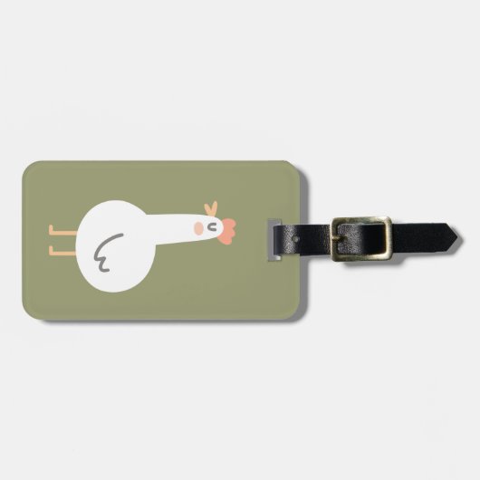 Étiquette À Bagage Poulet heureux (Devant horizontal)