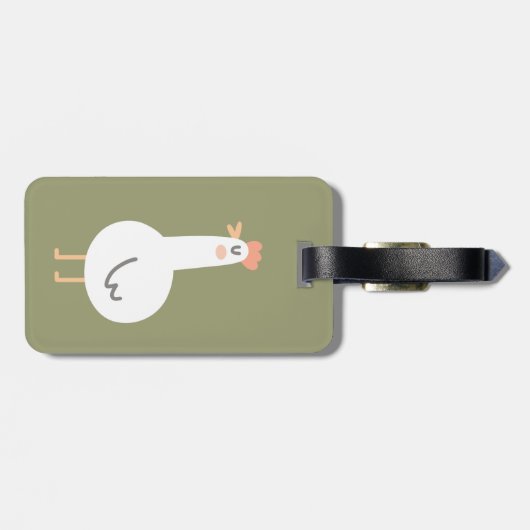 Étiquette À Bagage Poulet heureux (Dos horizontal)