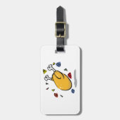 Étiquette À Bagage Poulet rôti de dessin animé drôle qui tombe (Devant Vertical)