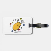 Étiquette À Bagage Poulet rôti de dessin animé drôle qui tombe (Dos horizontal)