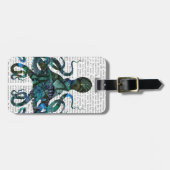 Étiquette À Bagage Poulpe bleue (Devant horizontal)