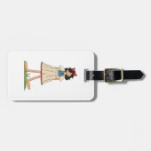 Étiquette À Bagage Poupée de cerf patriotique fille Americana Folk (Devant horizontal)