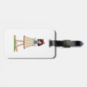 Étiquette À Bagage Poupée de cerf patriotique fille Americana Folk (Dos horizontal)