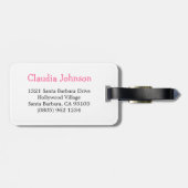 Étiquette À Bagage Poupée en chiffon rose gosses nommé étiquette de b (Dos horizontal)