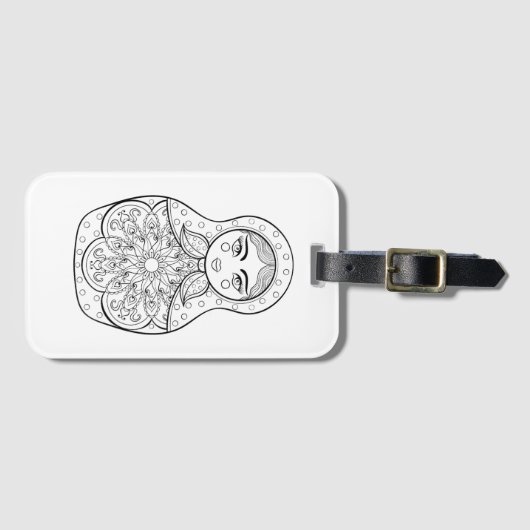 Étiquette À Bagage Poupée russe élégante (Devant Horizontal)