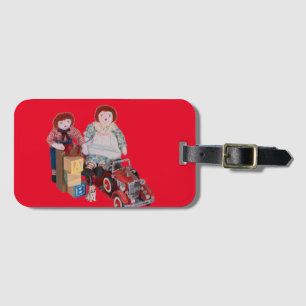 Étiquette À Bagage Poupées Raggedy Ann & Andy avec jouets