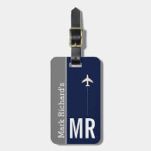 Étiquette À Bagage pour le voyageur d'avion classique (Devant Vertical)