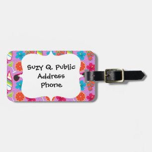 Étiquette À Bagage Pourpre de Beachball de lunettes de soleil de