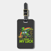 Étiquette À Bagage Pousser ma chance Funny Excavateur St Patrick's Da (Devant Vertical)