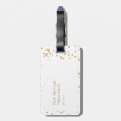 Étiquette À Bagage Poussière de confettis dorés 'Juste Mariés' (Dos Vertical)