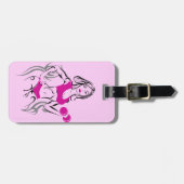 Étiquette À Bagage Poussin convenable avec le rose de rouge à lèvres (Devant horizontal)