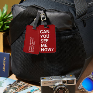 Étiquette À Bagage Pouvez-Vous Me Voir Maintenant ? Rouge facile à re