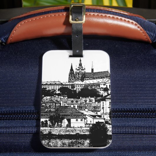 Étiquette À Bagage Prague, Ville historique, Château - Art tchèque (Insitu Rectoal 2)