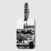 Étiquette À Bagage Prague, Ville historique, Château - Art tchèque (Devant Vertical)