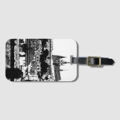 Étiquette À Bagage Prague, Ville historique, Château - Art tchèque (Devant Horizontal)