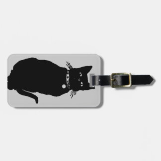 Étiquette À Bagage Prenez garde du chat noir