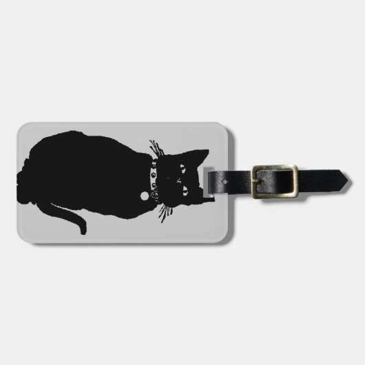 Étiquette À Bagage Prenez garde du chat noir (Devant horizontal)